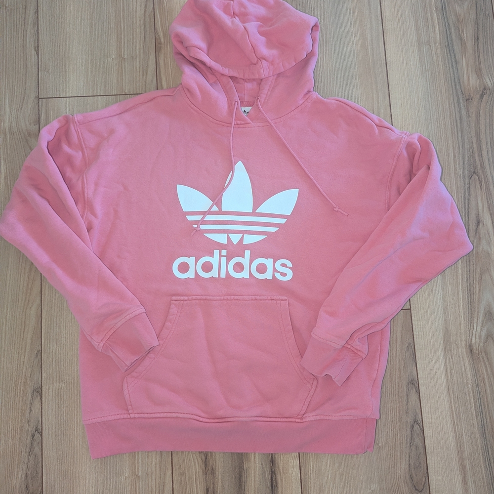 Adidas Blush Pink Hoodie with White Logo